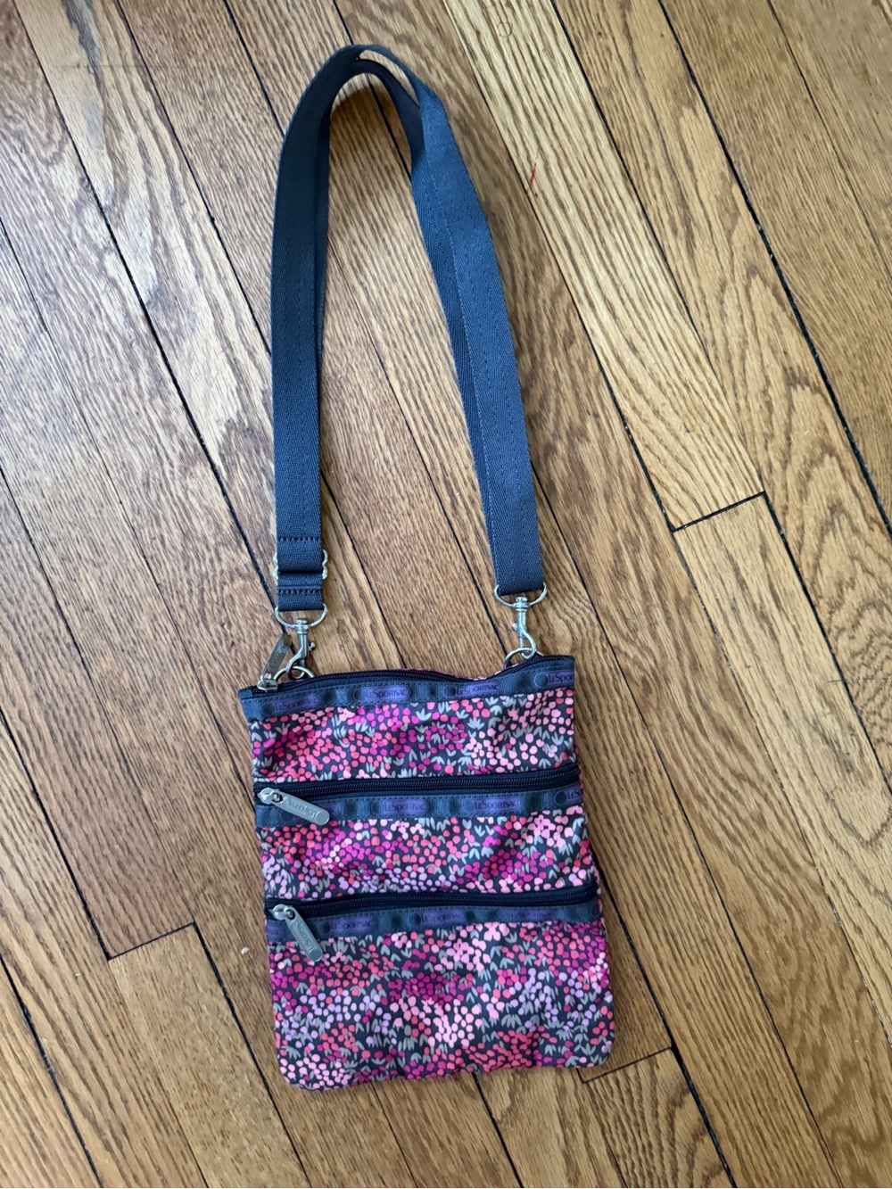 Lesportsac Pink Multi Floral Dot Crossbody Bag